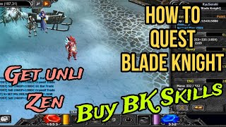 DevilzMu Gameplay How to Quest Blade Knight and Buy BK Skills [upl. by Tymothy612]