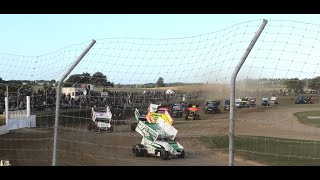 Harrisville Sprintcar Feature Winged Thunder 10 [upl. by Akzseinga]