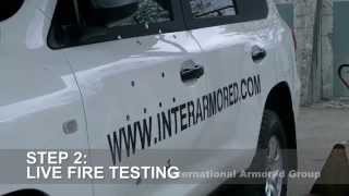 VR7 armored car testing  certified Landcruiser Convoy from International Armored Group [upl. by Yezdnil]