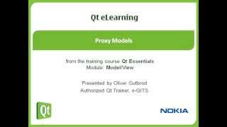 Qt Training ModelView part 34 Proxy Models Oliver Gutbrod by eGITS [upl. by Barrington798]