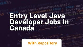 entry level java developer jobs in canada [upl. by Yecrad551]