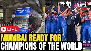 Team India In Mumbai LIVE  Wankhede Stadium Felicitation  Victory Parade Live  RohitVirat  N18L [upl. by Enelrac]