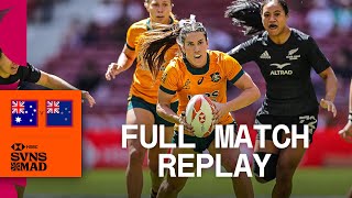 Late try seals epic grudge match  Australia v New Zealand  Semi Final Match  HSBC Madrid Sevens [upl. by Luzader]