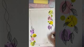 DIY🍃page border design😲🌸 beautiful page borders journalstrending viralvideo Brainybits748 [upl. by Roselani]