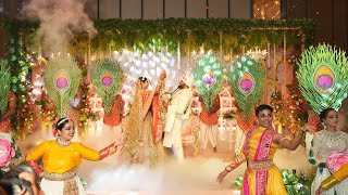 Best Varmala Entry l Radha Krishna Theme l Indian Wedding l Radha Krishna bond of love 💕 [upl. by Durkee]