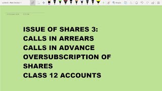 Issue of Shares 3 Class 12 Accounts [upl. by Belsky]