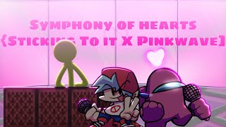 Symphony of Hearts  Stickin to It x Pinkwave FNF Mashup  Green Stickman and BF vs Pink Impostor [upl. by Wyatan]