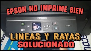 Epson L495 NO Imprime Bien I Rayas Lineas I Limpieza de Cabezal [upl. by Alyworth]