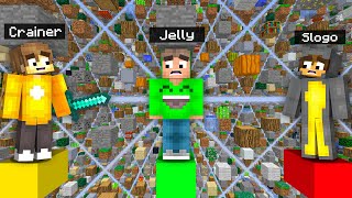 SKY GRID Minecraft CHALLENGE VS Jelly amp Slogo [upl. by Ardnazxela839]