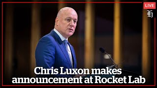 Chris Luxon makes announcement at Rocket Lab  nzheraldconz [upl. by Canotas]