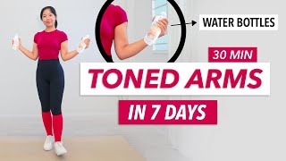 Get a Toned  Slim Arm in 7 Days🔥30 MIn Standing Arm Workout with Water Bottles to Lose Arm Fat [upl. by Leela213]