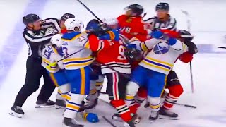 Peyton Krebs Tyler Bertuzzi Fight Brawl  Buffalo Sabres vs Chicago Blackhawks 2024 NHL Highlights [upl. by Volnay]