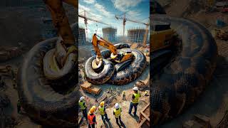 Found a python wrapped tightly around my excavator youtubeshorts shorts animals [upl. by Allegna777]