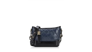 Chanel Aged Calfskin Small Gabrielle Hobo Navy Black [upl. by Ruyle564]