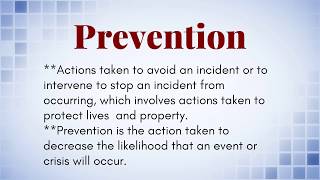 What Is The Difference Between Prevention Mitigation and Preparedness [upl. by Ancilin]