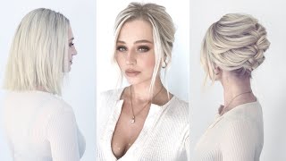 Simple Updo For Short Hair 2023 [upl. by Nahtanoj]