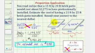 Ex Proportion Application  Estimate Cost Based Upon Area [upl. by Letsyrhc]