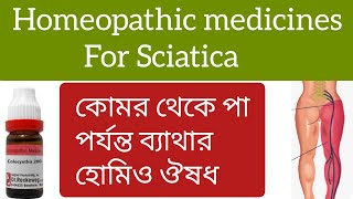 কোমর থেকে পা পর্যন্ত ব্যাথার হোমিও ঔষধ সায়াটিকার কার্যকরী হোমিও ঔষধ [upl. by Nowyt502]