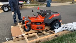 Unboxing Z242F 0 turn mower [upl. by Riggs]