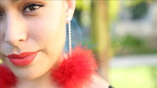 Feather Pom Pom Earrings ♥ DIY [upl. by Ena]