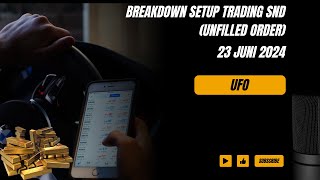 Trading Dengan Supply And Demand Unfilled Order  Breakdown Setup Trading 23 Juni 2024 [upl. by Aihsilat470]