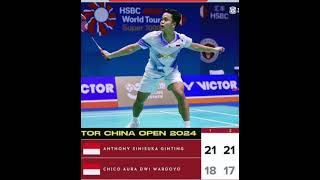 Kalakan Chiko Ginting ke r16 China Open 2024 [upl. by Robena]