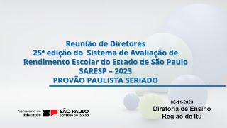 LIVE SARESP  PROVÃO PAULISTA 2023 [upl. by Llehsam754]