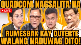 QUADCOM RUMESBAK KAY DUTERTE HON ACE BARBERS PUMALAG “WALANG NADUDUWAG DITO” [upl. by Lubet]