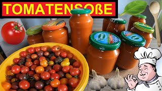 Eigene Tomatensoße einkochen 🍅🍀 Tomatensauce einmachen Rezept ohne Schälen tomaten tomatensoße [upl. by Alexandro690]