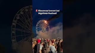 Riesenrad brennt auf Festival in Leipzig [upl. by Ardnuat]