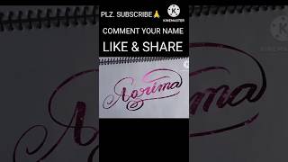 Agrima name beautifulcalligraphy 🙏youtubeshort brushpencalligraphy handwritingkaisesudhare [upl. by Pallas821]