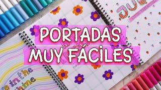 CÓMO HACER PORTADAS BONITAS FÁCILES Y RÁPIDAS con ROTULADORES 💖CARÁTULAS para CUADERNOS y LIBRETAS [upl. by Strait224]