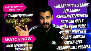 Must Watch WORK FROM JOB🏠💻3545 LPA TELEPERFORMANCE JOB😍No Experience Required Great Opportunity👍 [upl. by Itnaihc413]