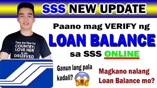 PAANO MAG VERIFY NG LOAN BALANCE ONLINE SA SSS  HOW TO VIEW SSS LOAN ONLINE [upl. by Arihsay]