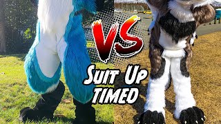 Digitigrade vs Plantigrade Fursuits Suit Up TIMED face reveal [upl. by Duster542]