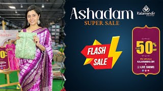 Kalamandir Ashadam Super Sale  Flash Sale  Flat 50 off  Kalamandir Sarees LIVE [upl. by Ogg]