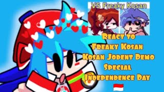 FNF react to FNF Freaky Kosan Kosan Jodent Demo Special Indonesia Independence Day 🇮🇩 Gacha Club\ [upl. by Anialad]