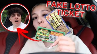 FAKE LOTTERY TICKET PRANK ON BOYFRIEND SELFISH REACTION [upl. by Annoek]