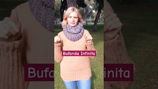 BUFANDA  CUELLO INFINITO Tejido con Dos Agujas paso a paso  Tutorial 579 [upl. by Ayhdiv]