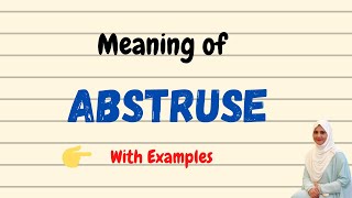 Daily vocabulary  Abstruse Meaning  Vocabgram [upl. by Curkell]