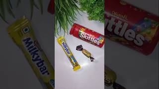 milky bar and eclirs chocolate with skittles pops ice shorts youtubeshorts [upl. by Oiligriv]