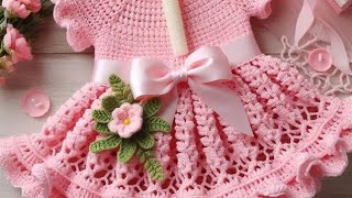 Crochet New Baby frock Crochet baby frock Beautiful Crochet Princess Dress Designs [upl. by Schild77]