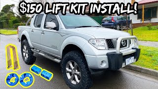 D40 NAVARA LIFT KIT INSTALL  2657017 MUD TYRES [upl. by Adnilrev]