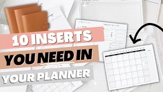 10 MUST HAVE Planner Inserts You NEED In Your Planner [upl. by Lattimer]