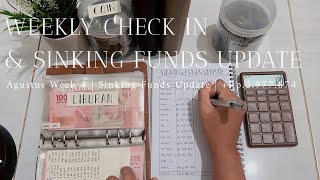 Weekly Checkin ✨ Agust Week 4  Cash Unstuffing  Sinking Funds Update 📖🖊️🔍 [upl. by Oslec]