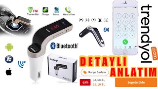 CARG7 Bluetooth Fm Transmitter Araç Çakmaklık  Detaylı Anlatım [upl. by Willamina]