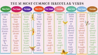 The 50 Most Common Irregular Verbs in English  Grammar amp Pronunciation Lesson [upl. by Airamzul]