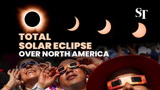 Total solar eclipse over parts of the US Canada and Mexico [upl. by Adriane]