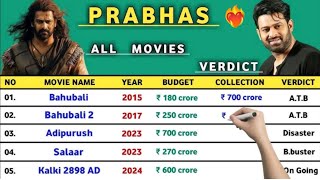 Prabhas  2002  2024  all movie list  Prabhas hit or flop  Prabhas movies [upl. by Novonod500]