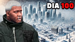 SOBREVIVÍ 100 DÍAS a una TORMENTA de NIEVE en GTA 5 [upl. by Yllier14]